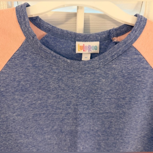 Women’s Raglan Sleeve Shirt - Blue and Pink Baseball Tee, 3/4-Sleeve. EUC. - Picture 2 of 5